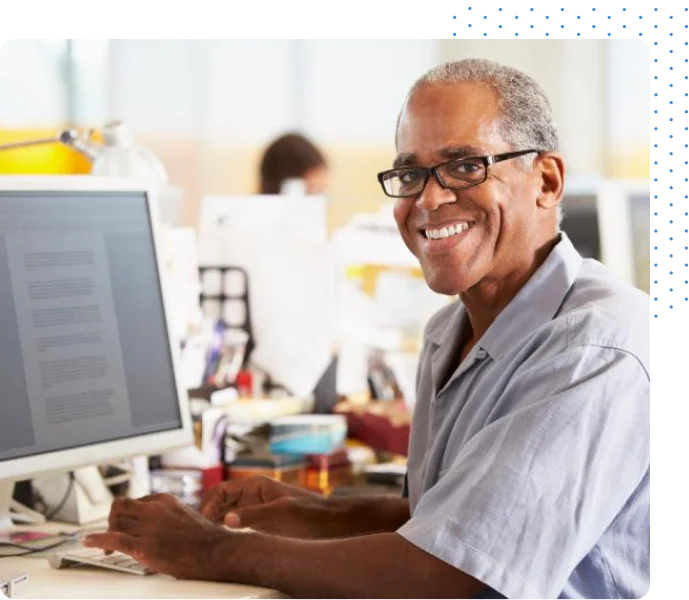 Elder person smiling