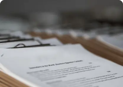 Paperwork on clipboard